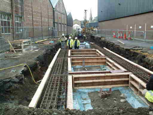 Tunnel channel through Sellers' yard. Photo: Costain Ltd.