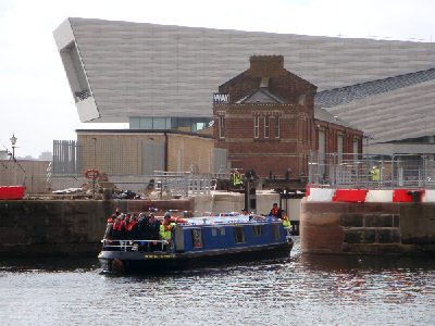 Emerging onto Canning Dock.