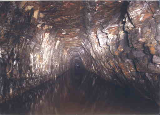 Standedge Tunnel - rock surfaced section. Reproduced with permission of Huddersfield Canal Society.
