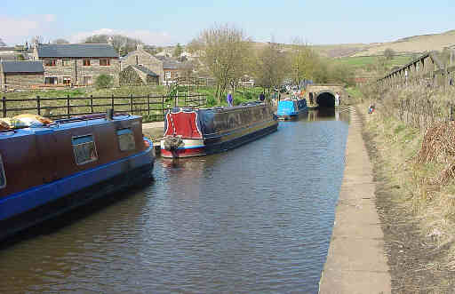Boats at Diggle portal Boats at Diggle portal