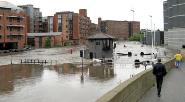 Flooding at Leeds Lock, photo: BW
