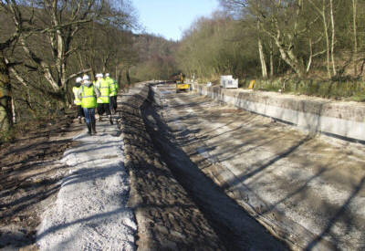 Work at Scout Embankment, Huddersfield Narrow Canal